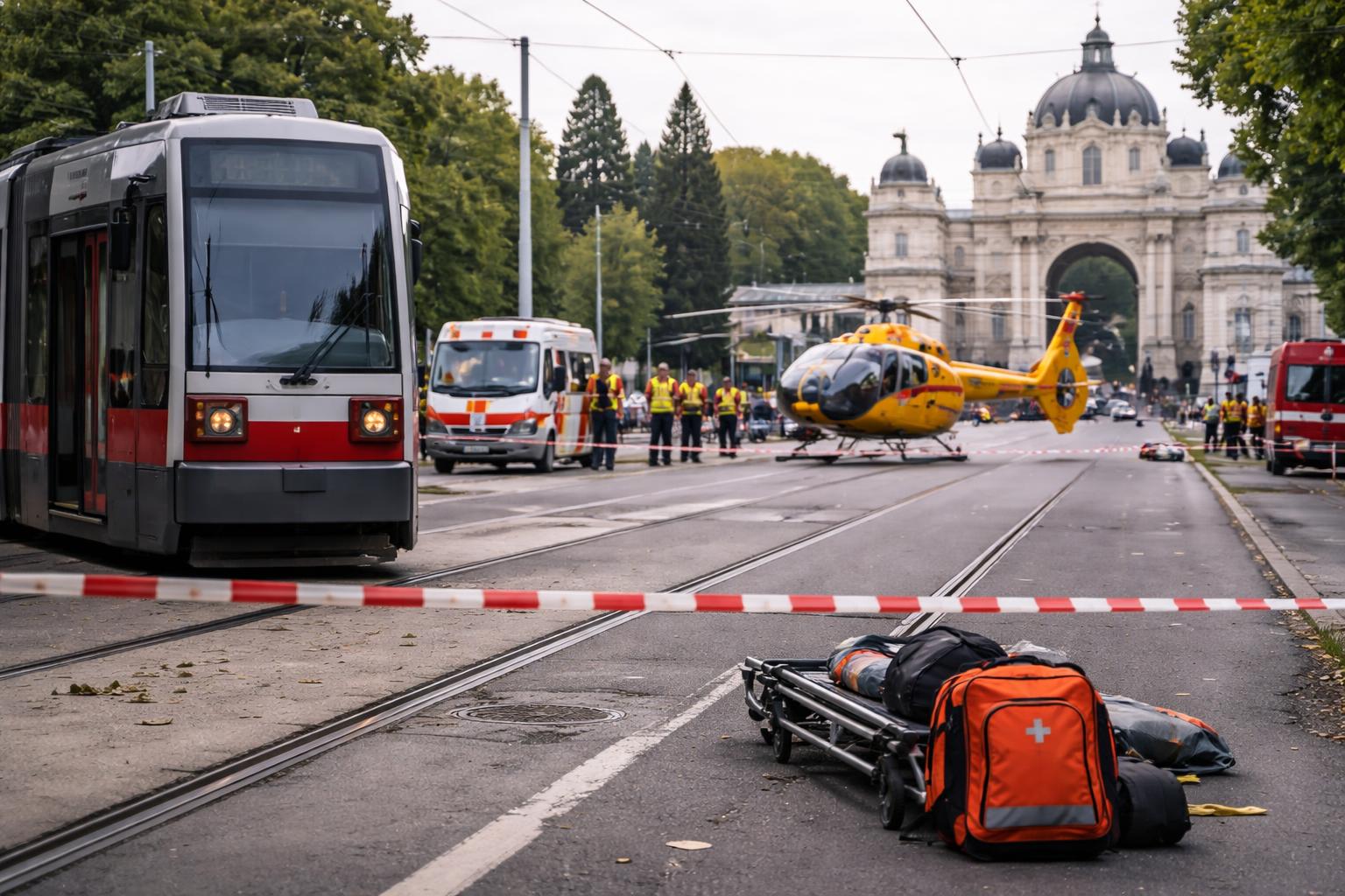 Redaktionelle Szene zum Thema „96-Jähriger bei Unfall am Wiener Zentralfriedhof von Straßenbahn erfasst“