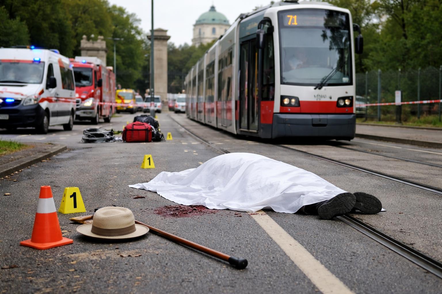 Redaktionelle Szene zum Thema „96-Jähriger stirbt nach Zusammenstoß mit Straßenbahn in Wien-Simmering“