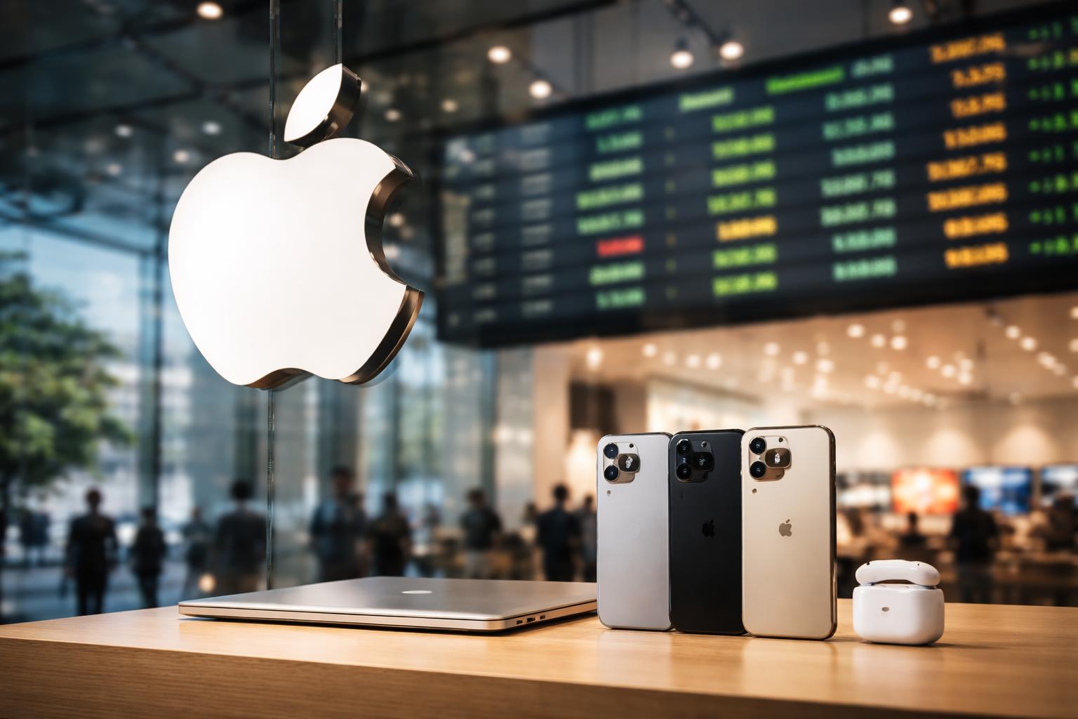 Redaktionelle Szene zum Thema „Apple erzielt 29 Milliarden US-Dollar Gewinn und übertrifft Markterwartungen“