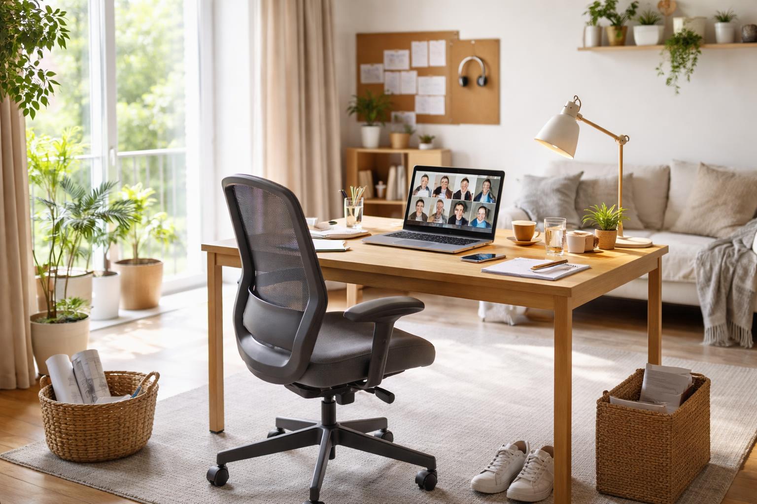 Redaktionelle Szene zum Thema „Arbeiten von zu Hause: Was bei Remote Work im Alltag wirklich zählt“