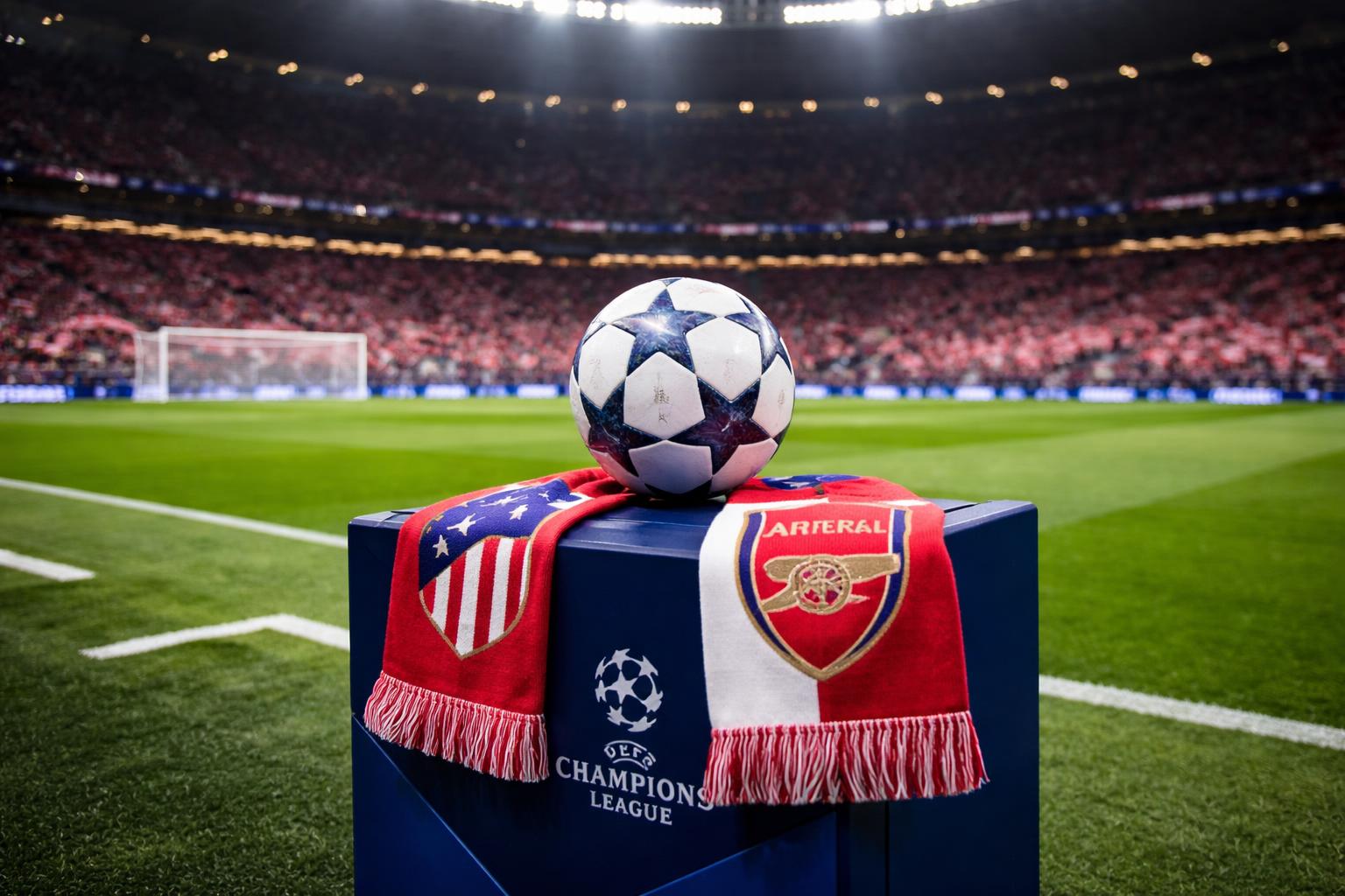 Redaktionelle Szene zum Thema „Atletico Madrid empfängt Arsenal im Champions-League-Halbfinale“