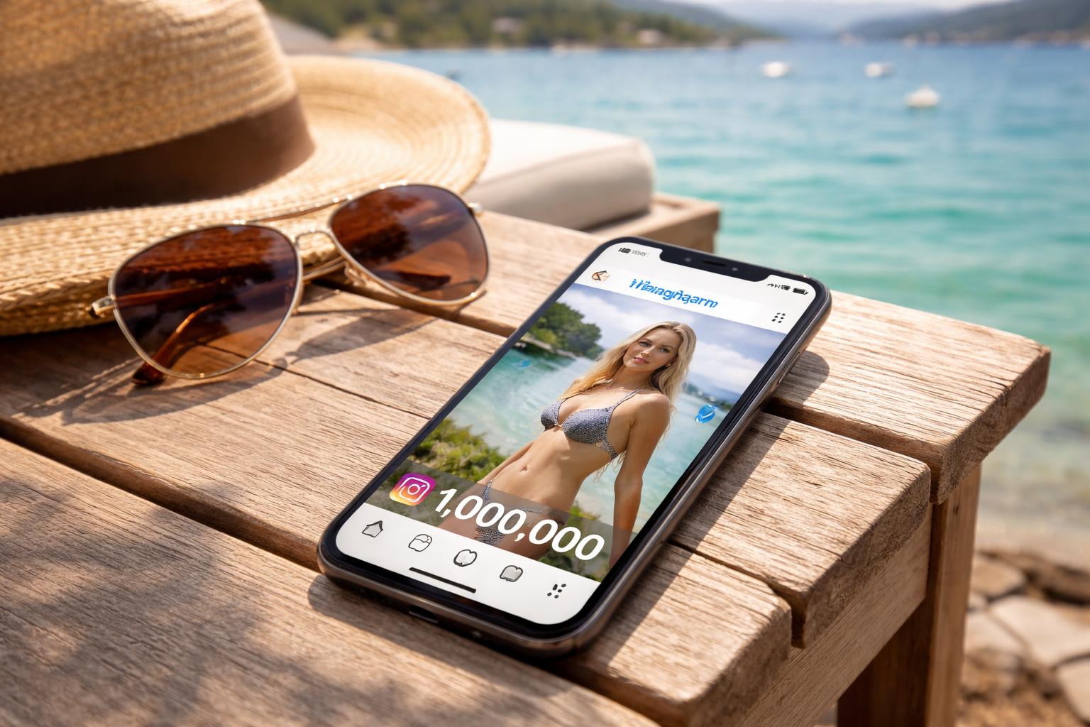 Redaktionelle Szene zum Thema „Barbara Schöneberger knackt Instagram-Million mit Bikini-Clip“