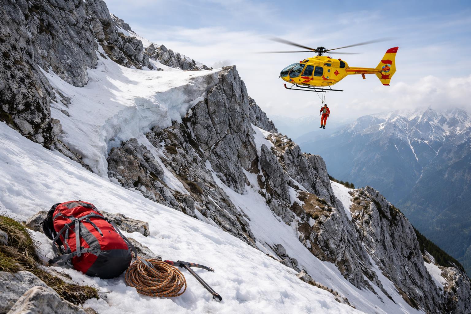 Redaktionelle Szene zum Thema „Bergsteigerin stürzt am Großen Pyhrgas 150 Meter ab“