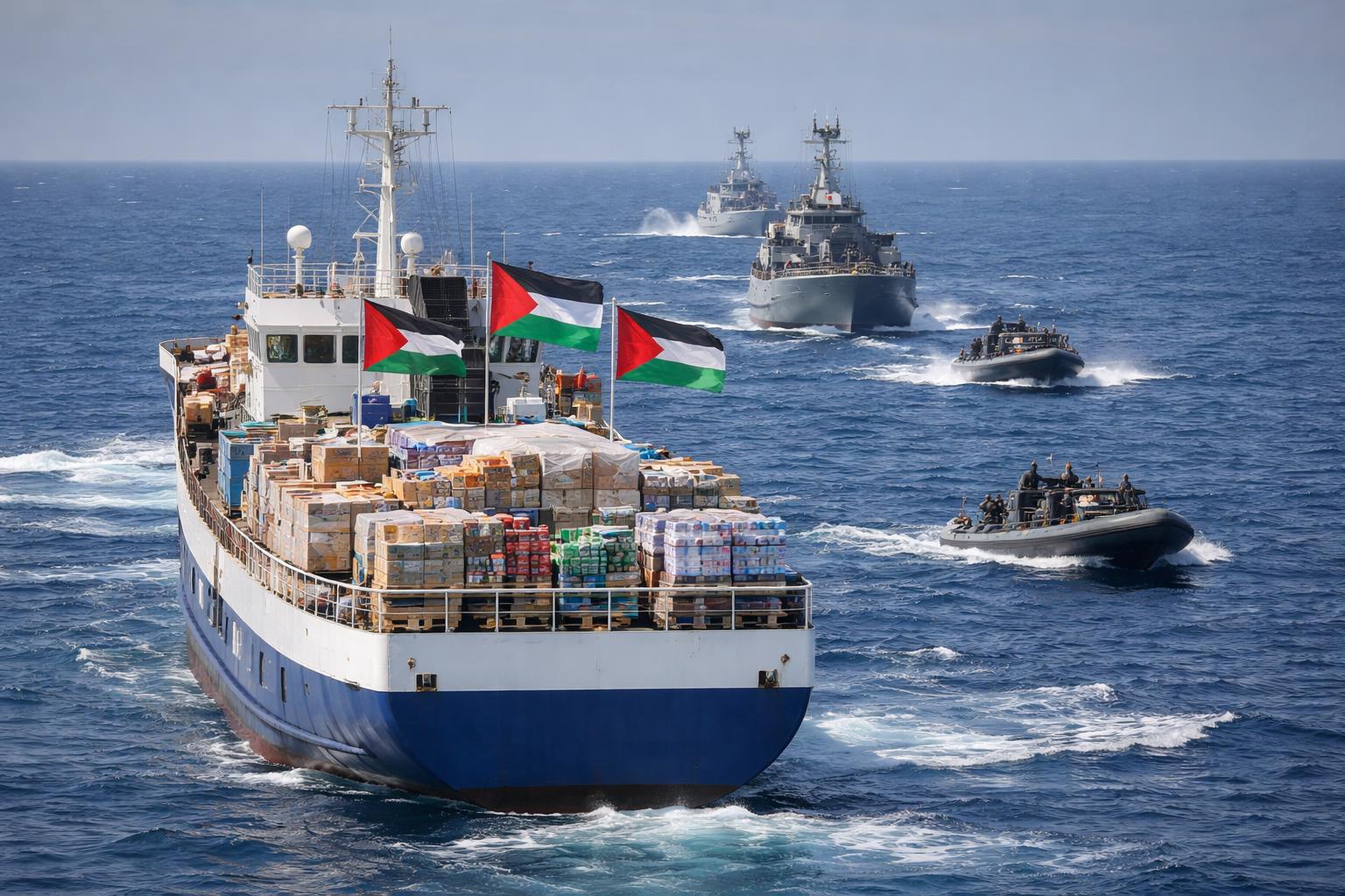 Redaktionelle Szene zum Thema „Berlin und Rom kritisieren Israels Stopp einer Gaza-Hilfsflotte“