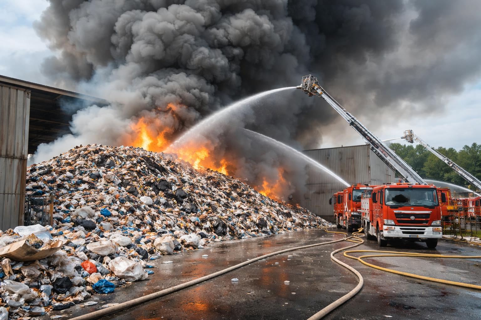 Redaktionelle Szene zum Thema „Brand in Wiener Neustädter Abfallanlage löst Großeinsatz aus“