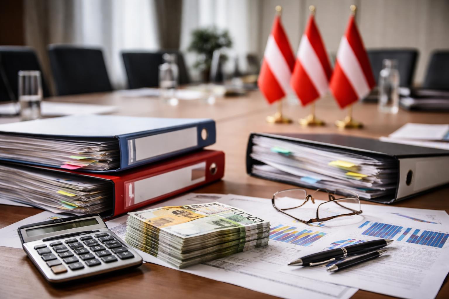 Redaktionelle Szene zum Thema „Budgetstreit in Wien: Dreierkoalition ringt um das Doppelbudget 27/28“
