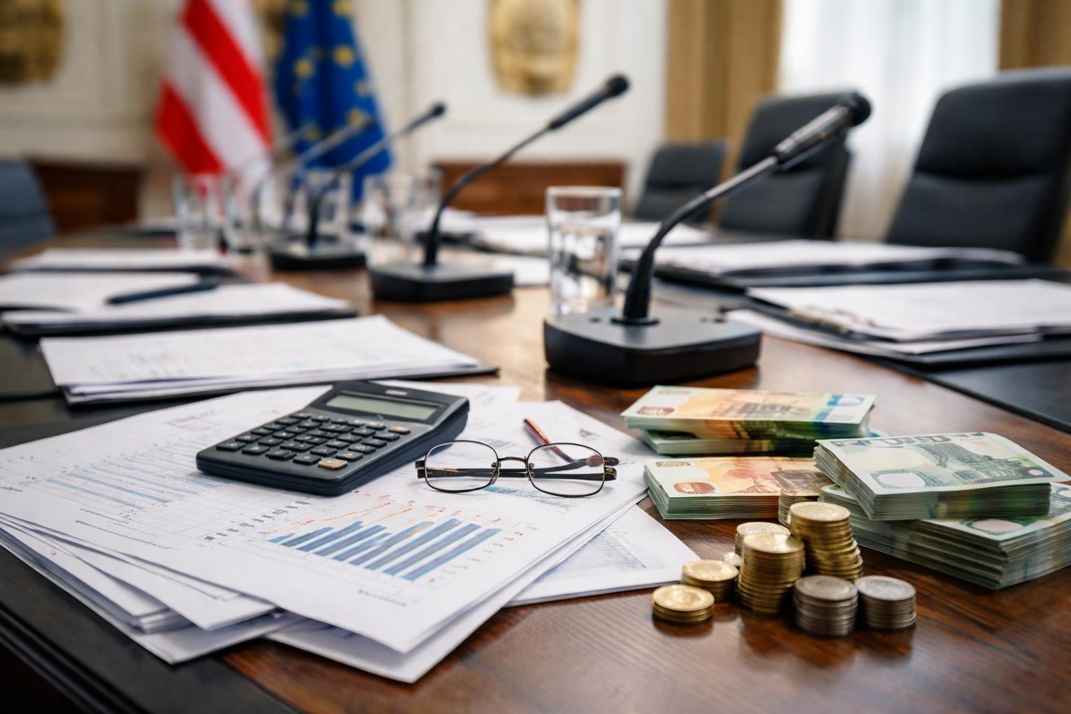 Redaktionelle Szene zum Thema „Budgetverhandlungen der Regierung könnten am Montag enden“