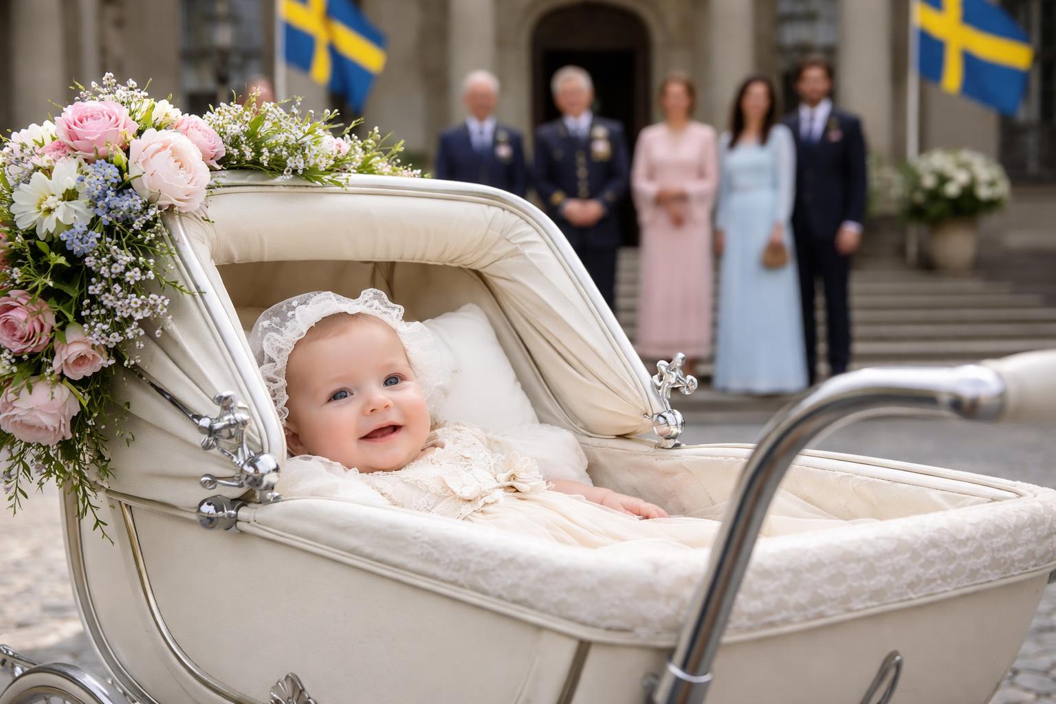 Redaktionelle Szene zum Thema „Carl XVI. Gustafs 80. Geburtstag in Stockholm: Baby-Prinzessin Ines zieht alle Blicke auf sich“