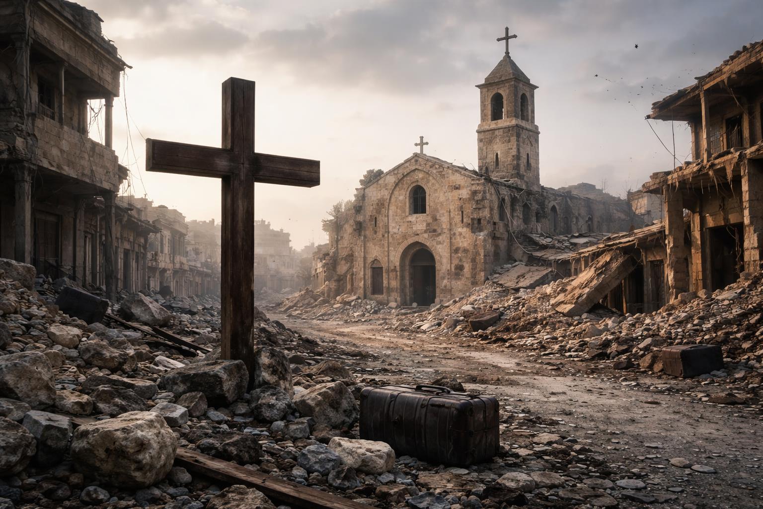 Redaktionelle Szene zum Thema „Christen im Nahen Osten zwischen Bleiben und Weggang“