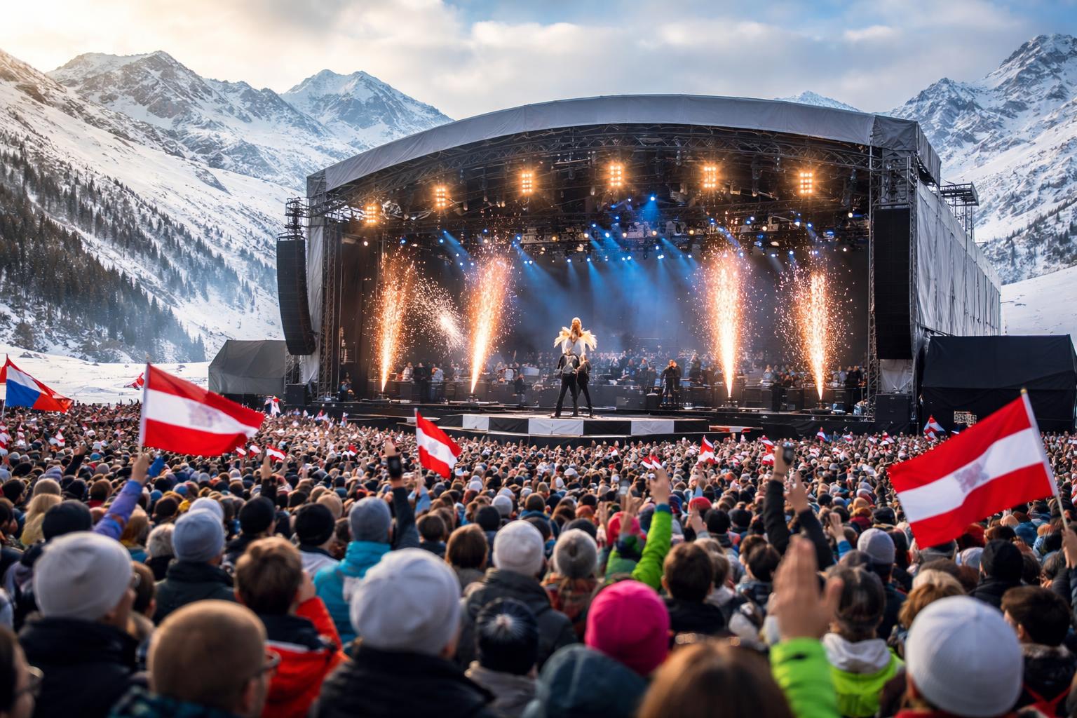 Redaktionelle Szene zum Thema „Christina Aguilera begeistert beim Saisonfinale in Ischgl“