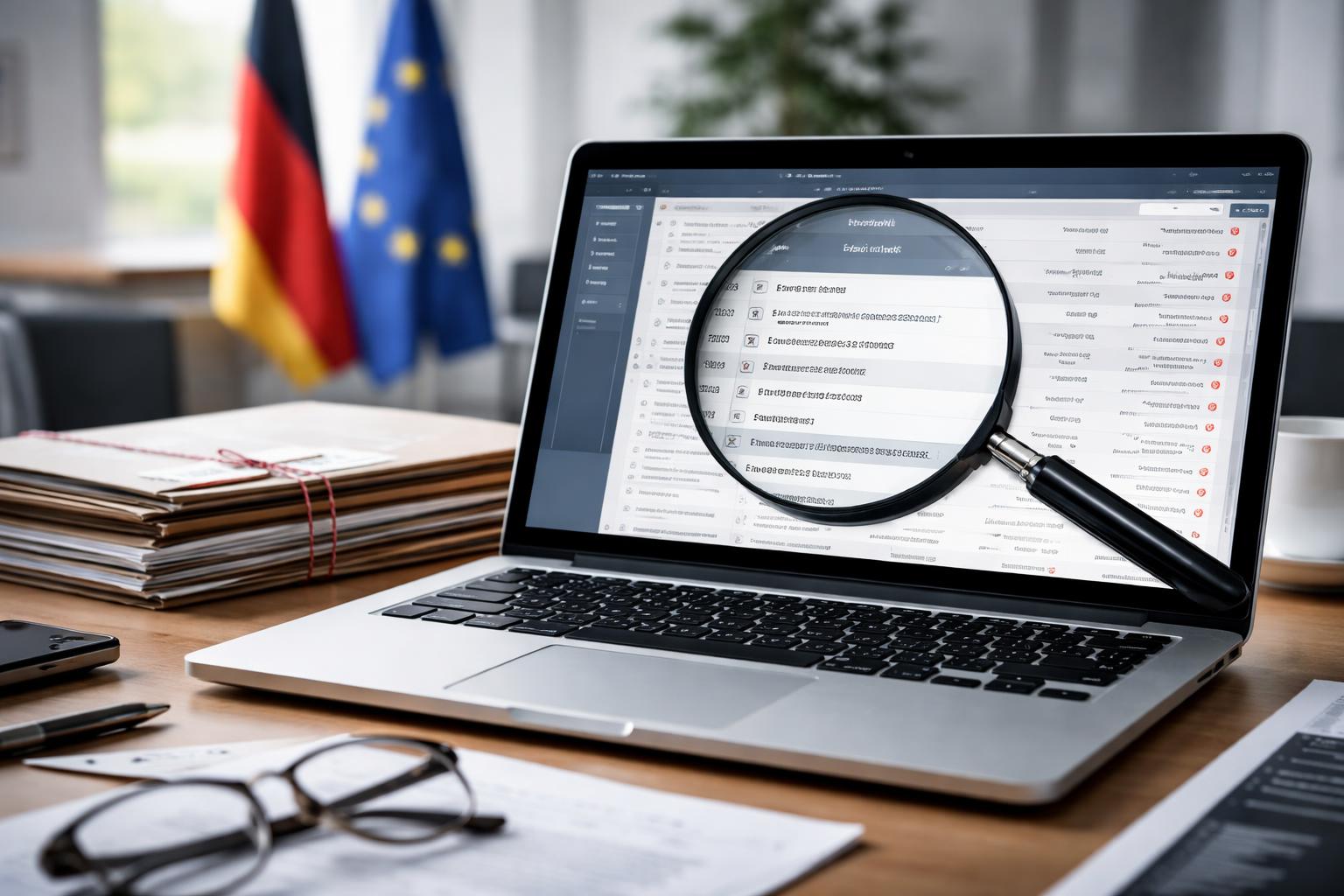 Redaktionelle Szene zum Thema „Deutsches Wirtschaftsministerium prüfte E-Mail-Konten von 27 Mitarbeitern“