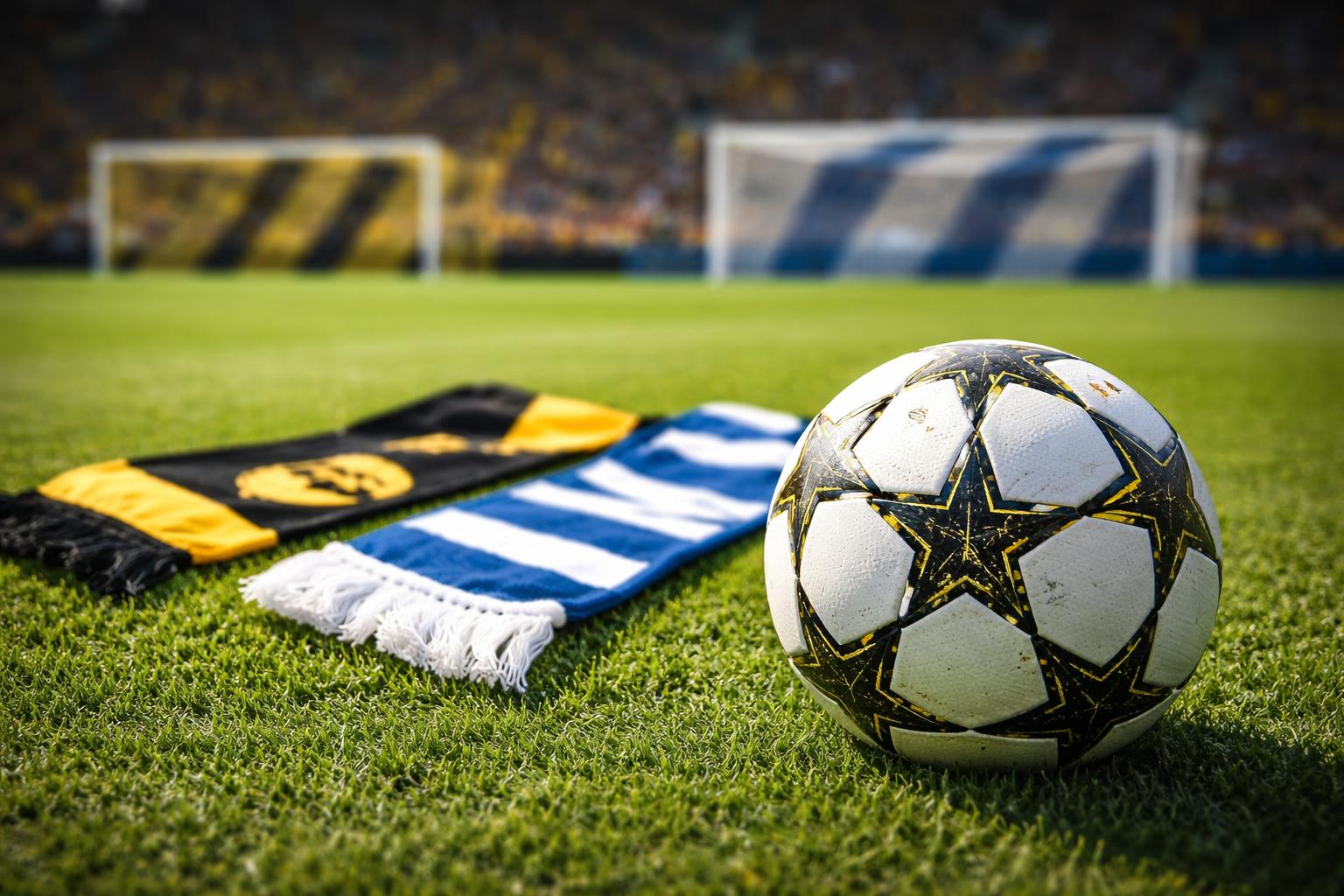 Redaktionelle Szene zum Thema „Dortmund sichert Königsklassen-Platz, Schalke rückt dem Aufstieg näher“