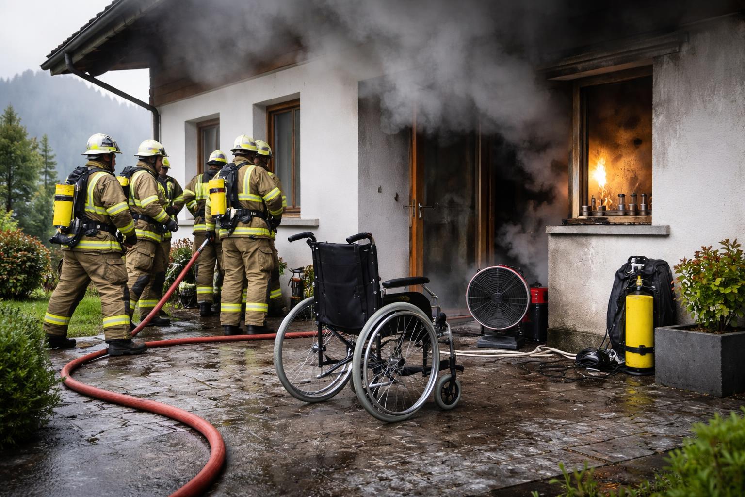Redaktionelle Szene zum Thema „Drei Menschen bei Küchenbrand in Achenkirch gerettet“