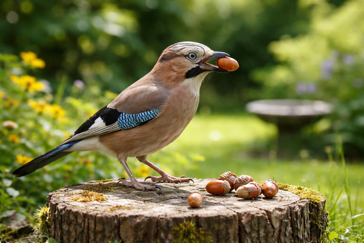 Redaktionelle Szene zum Thema „Eichelhäher im Garten: Warum dieser Vogel ein besonderer Gast ist“