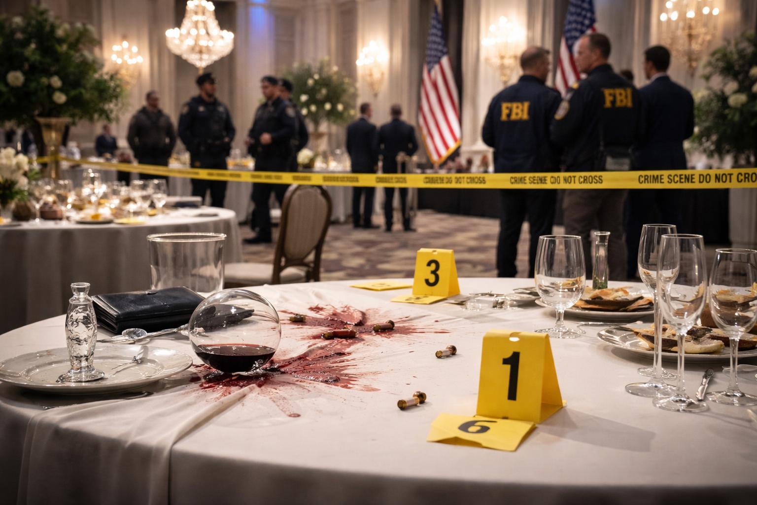 Redaktionelle Szene zum Thema „Entsetzen nach Schüssen bei Gala-Dinner in Washington“