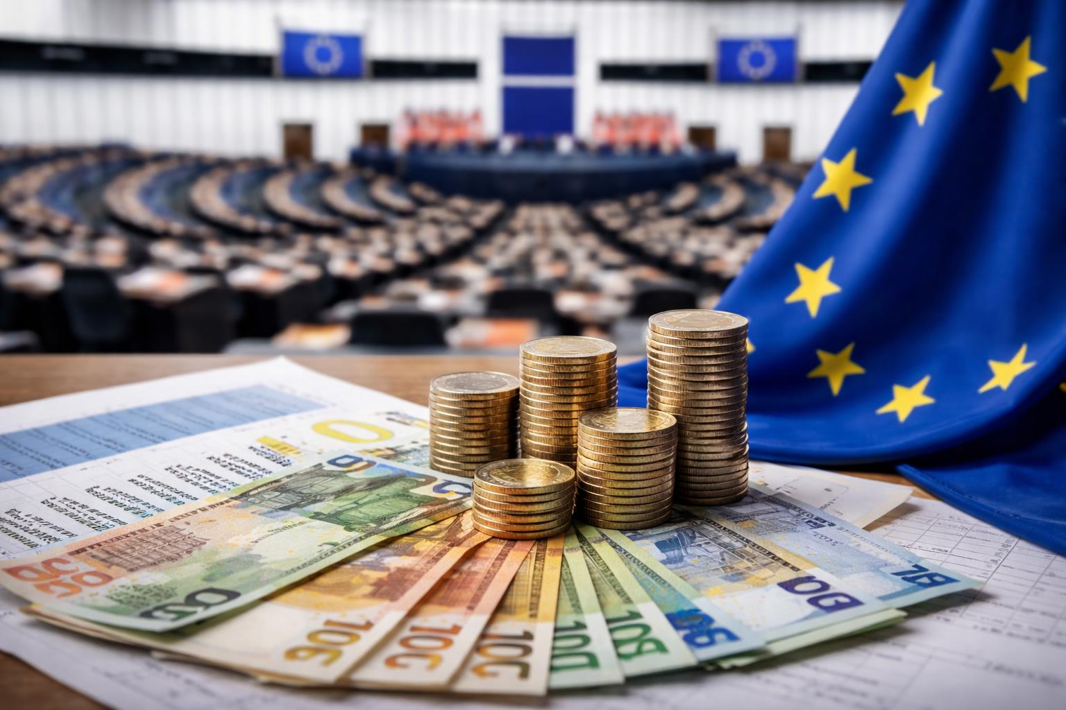 Redaktionelle Szene zum Thema „EU-Parlament will deutlich mehr Geld im EU-Haushalt“
