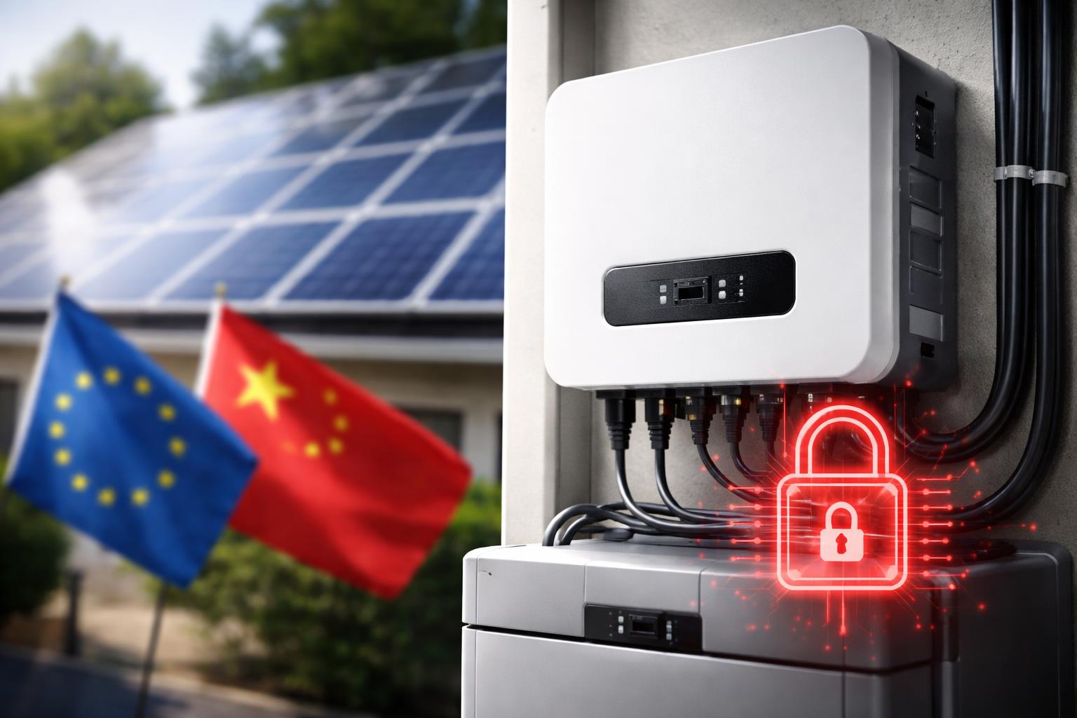 Redaktionelle Szene zum Thema „EU untersagt Förderungen für Wechselrichter aus China wegen Hacking-Risiken“