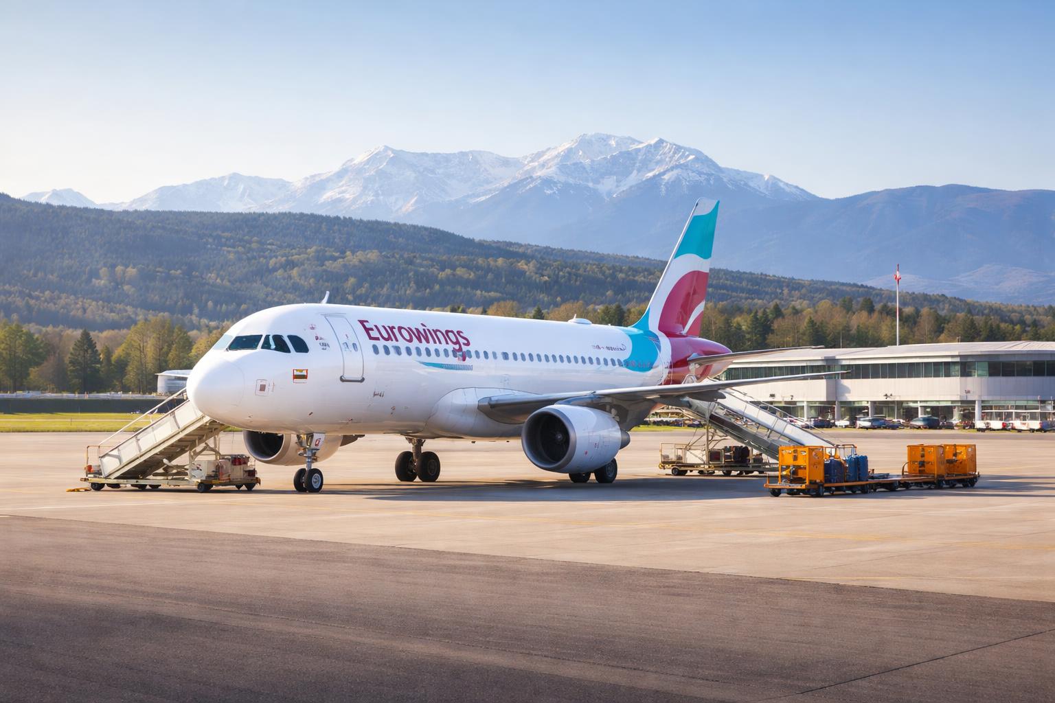 Redaktionelle Szene zum Thema „Eurowings verbindet Klagenfurt dreimal pro Woche mit Köln“
