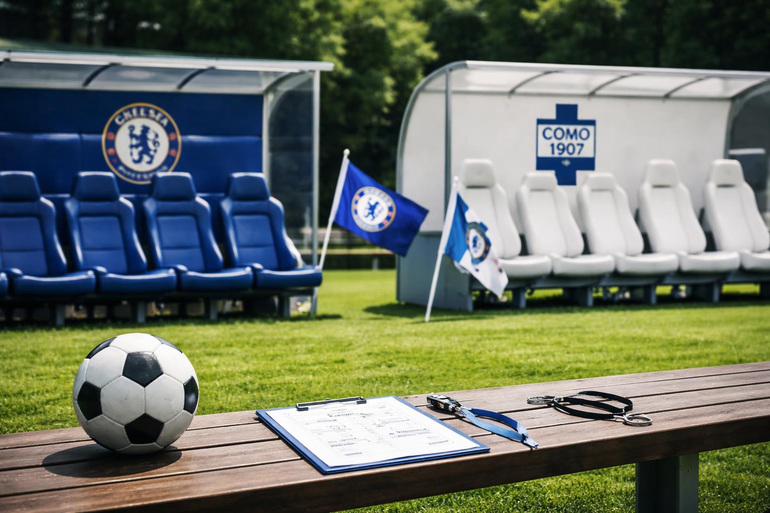 Redaktionelle Szene zum Thema „Fabregas lehnt Chelsea-Anfrage nach Rosenior-Aus ab“