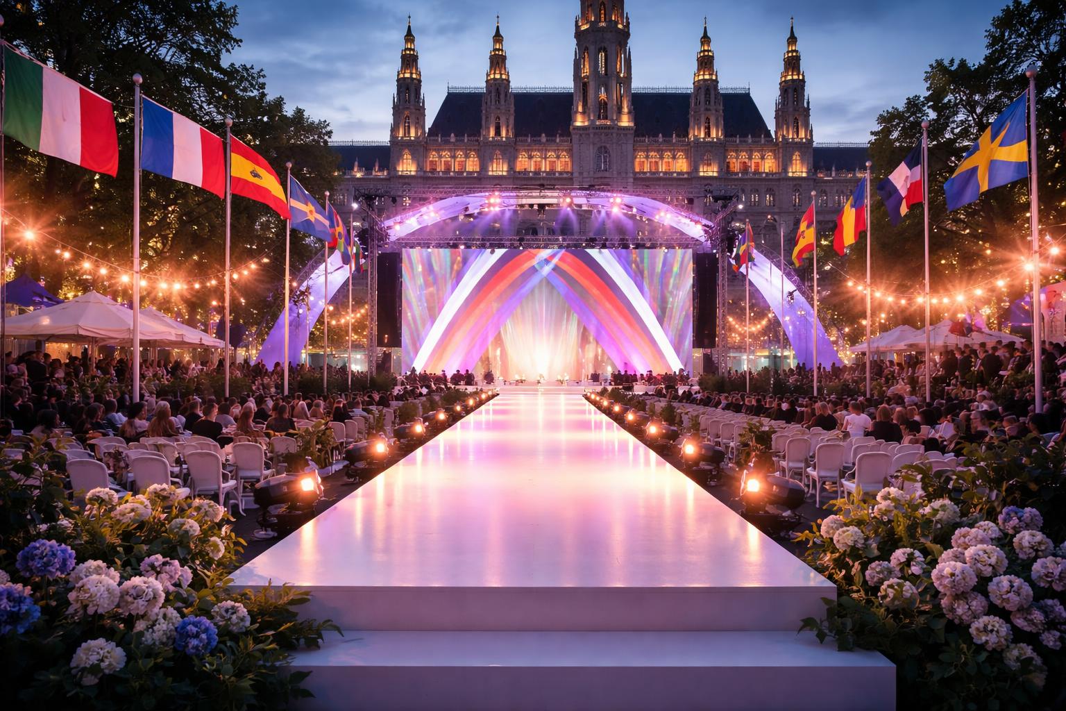 Redaktionelle Szene zum Thema „„Fashion for Europe“ am 15. Mai im Eurovision Village“
