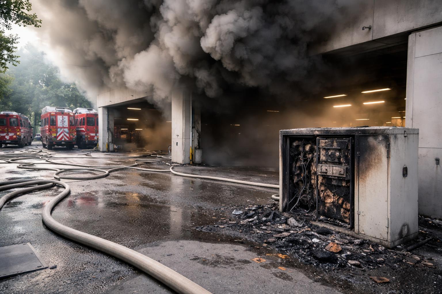 Redaktionelle Szene zum Thema „Feuer in Innsbrucker Tiefgarage löst Großeinsatz aus“