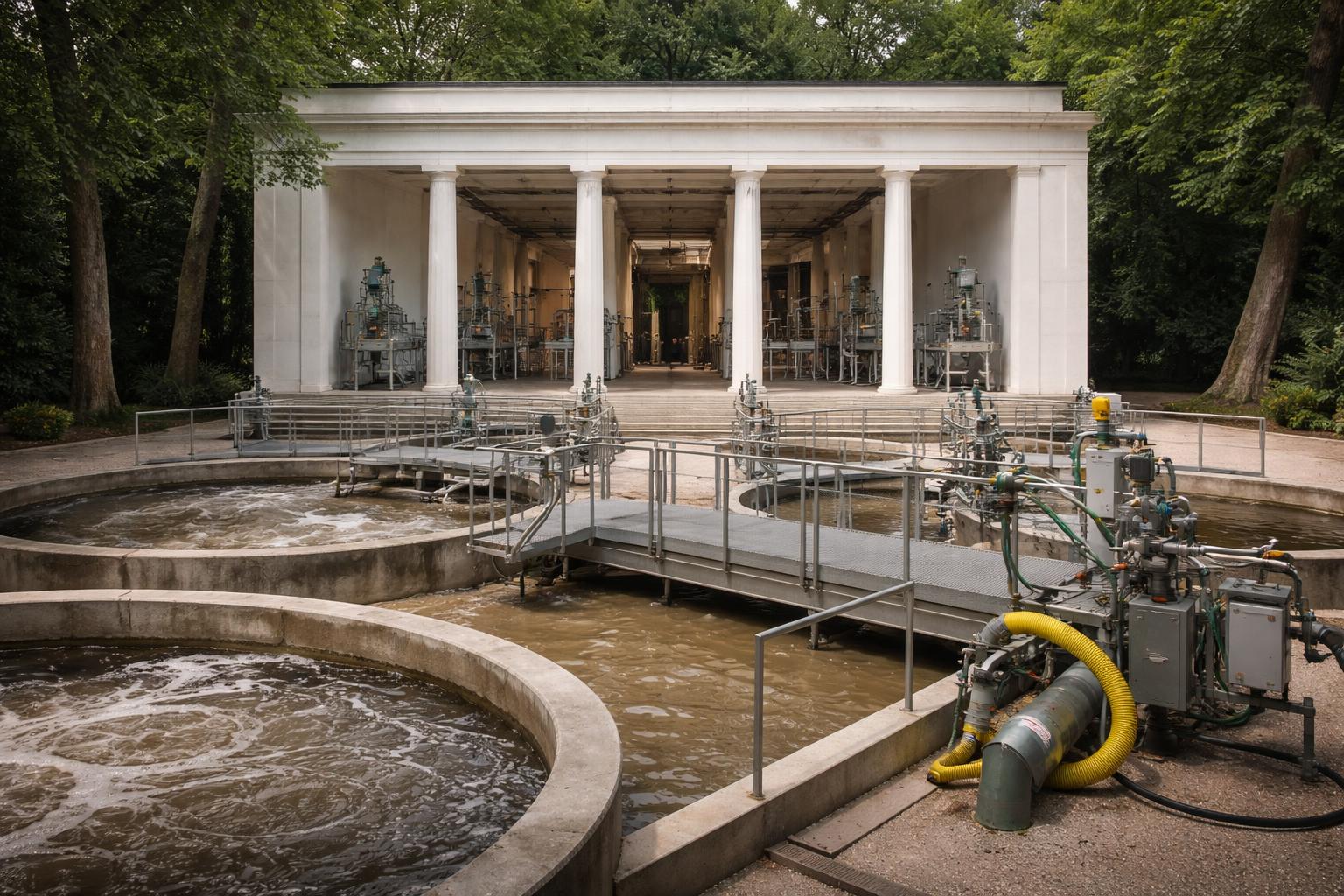 Redaktionelle Szene zum Thema „Florentina Holzinger verwandelt Österreich-Pavillon in eine Kläranlage“