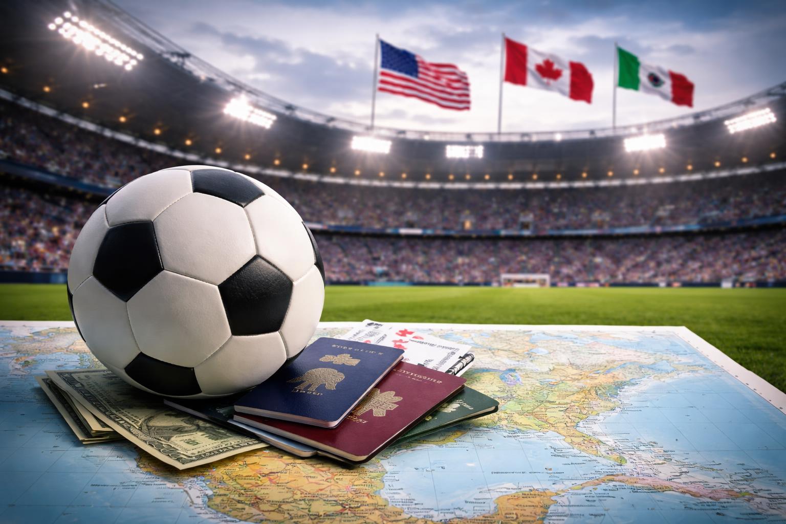 Redaktionelle Szene zum Thema „Fußball-WM 2026 in Nordamerika: große Bühne, weite Wege und teure Tickets“