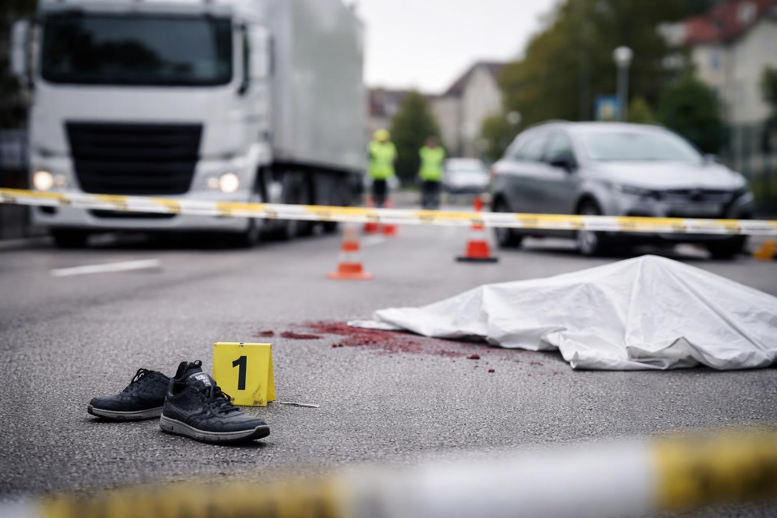 Redaktionelle Szene zum Thema „Fußgänger in Attnang-Puchheim von Lkw und Pkw überrollt und tödlich verletzt“