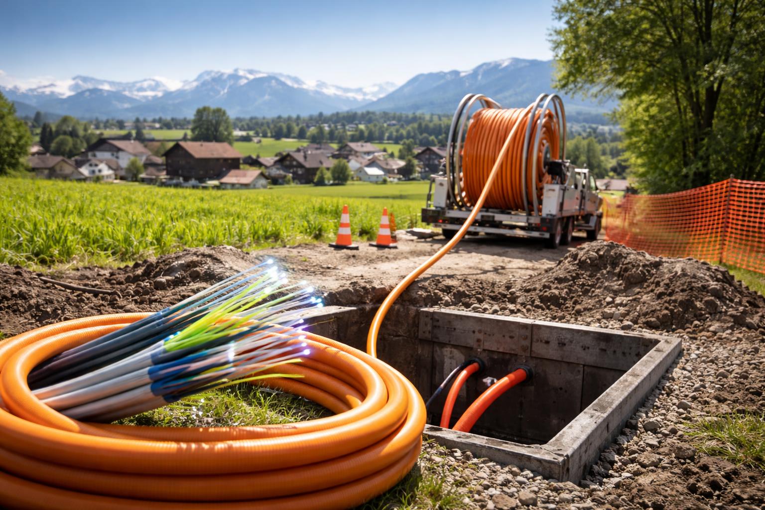 Redaktionelle Szene zum Thema „Glasfaserausbau im Flachgau erreicht 2.680 Haushalte“