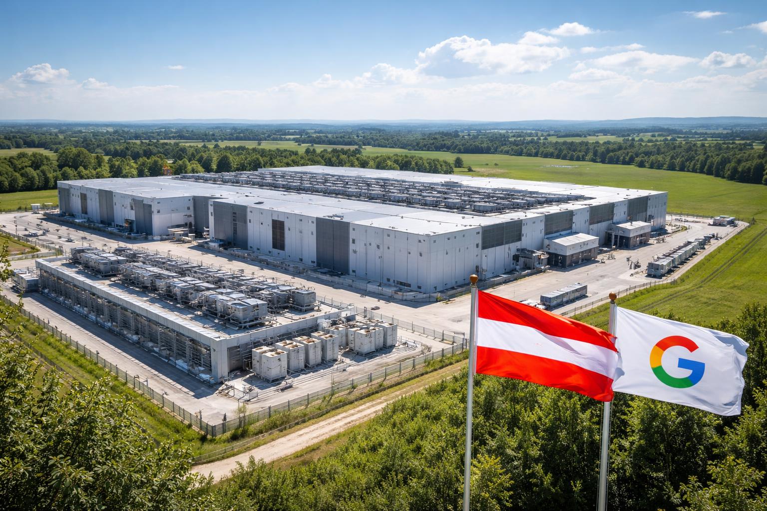 Redaktionelle Szene zum Thema „Google baut erstes Rechenzentrum in Österreich“
