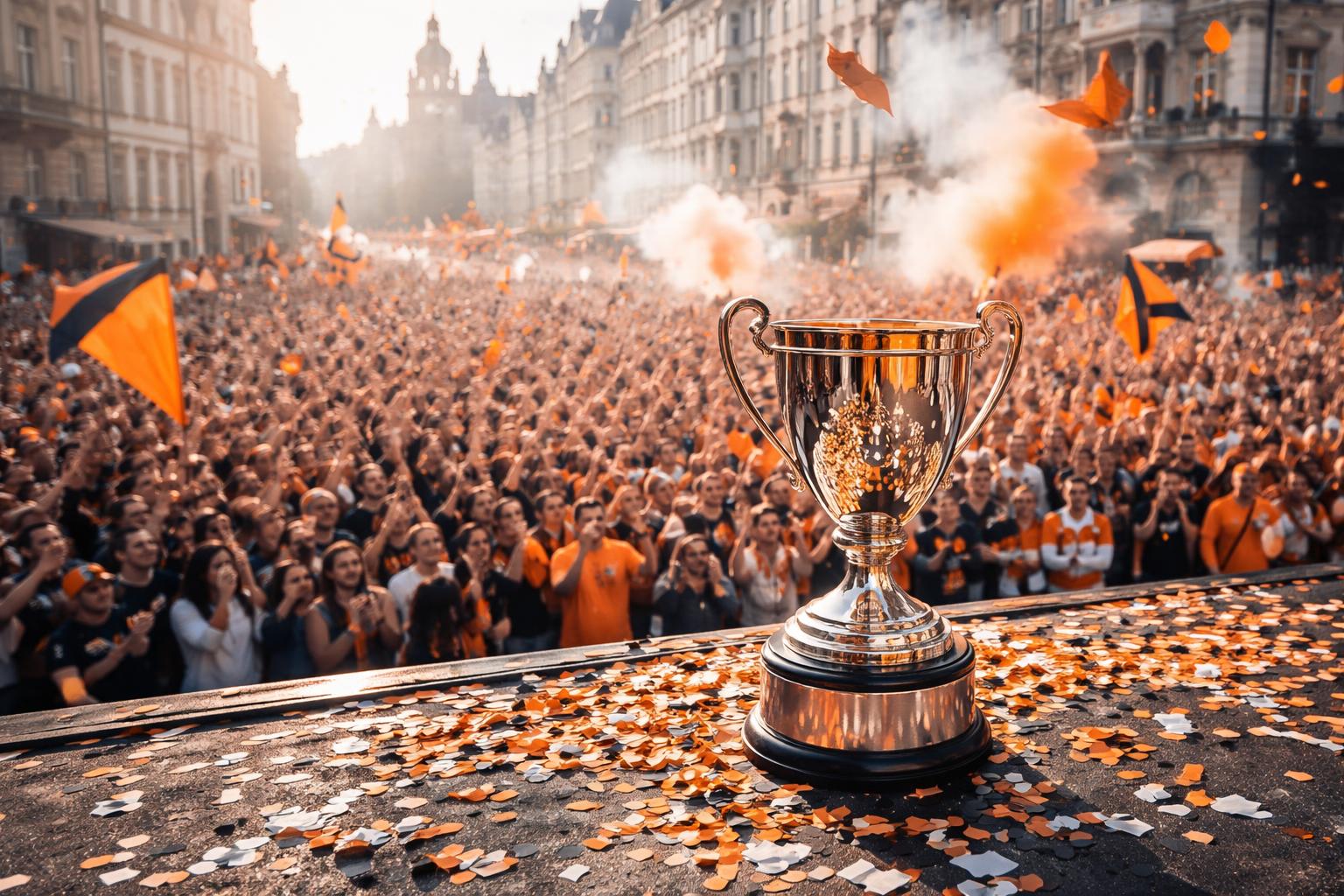 Redaktionelle Szene zum Thema „Graz feiert die 99ers: Tausende Fans begleiten Meistertitel in der Innenstadt“