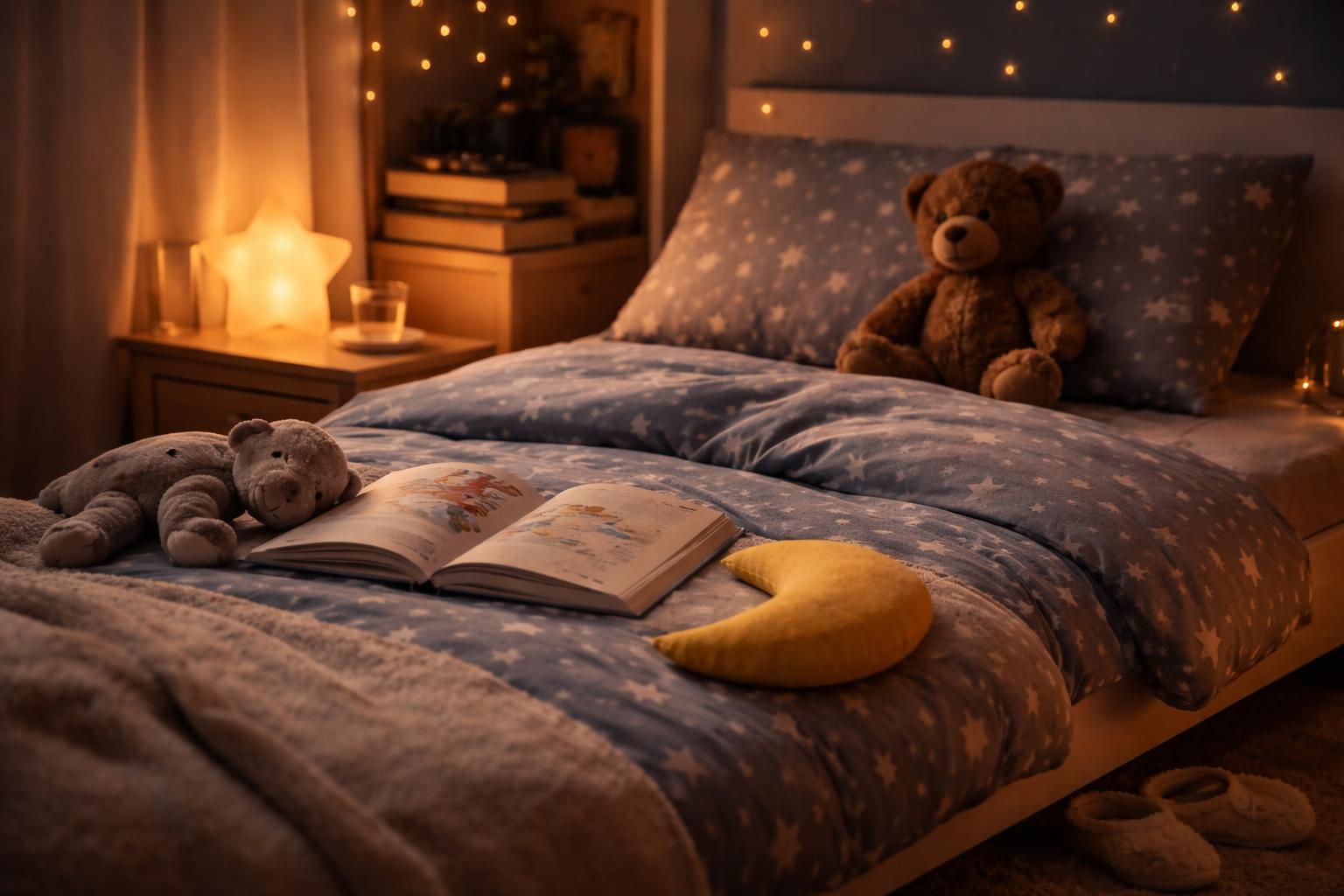 Redaktionelle Szene zum Thema „Gut einschlafen, besser durch die Nacht: Was Kindern beim Schlafen hilft“