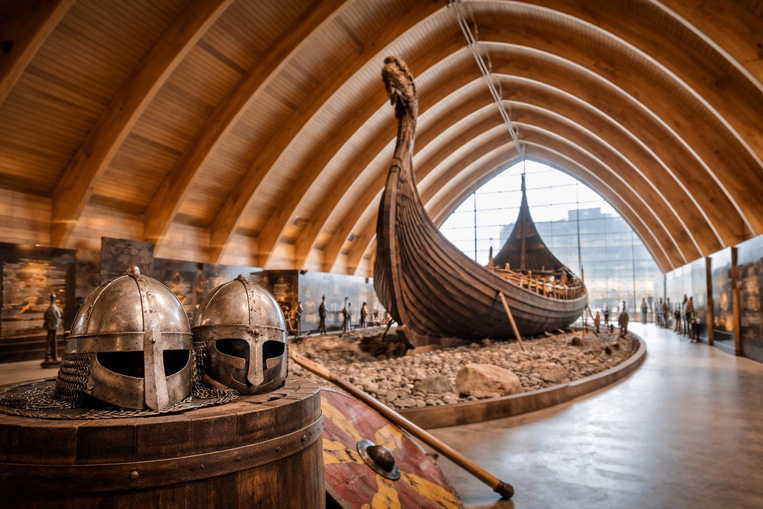 Redaktionelle Szene zum Thema „Haakon und Sverre Magnus besuchen Wikingermuseum in Norwegen“