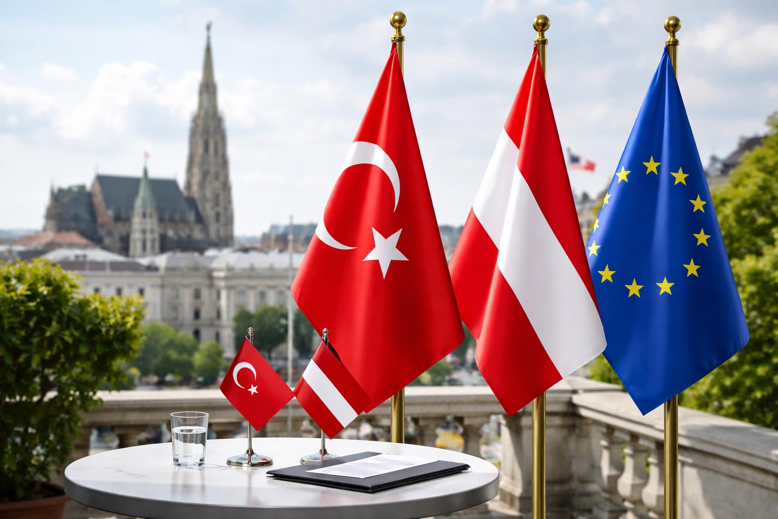 Redaktionelle Szene zum Thema „Hakan Fidan in Wien: EU-Rolle der Türkei rückt neu in den Blick“