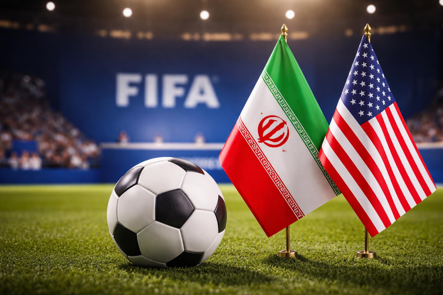 Redaktionelle Szene zum Thema „Infantino sagt Iran Teilnahme an der Fußball-WM 2026 in den USA zu“