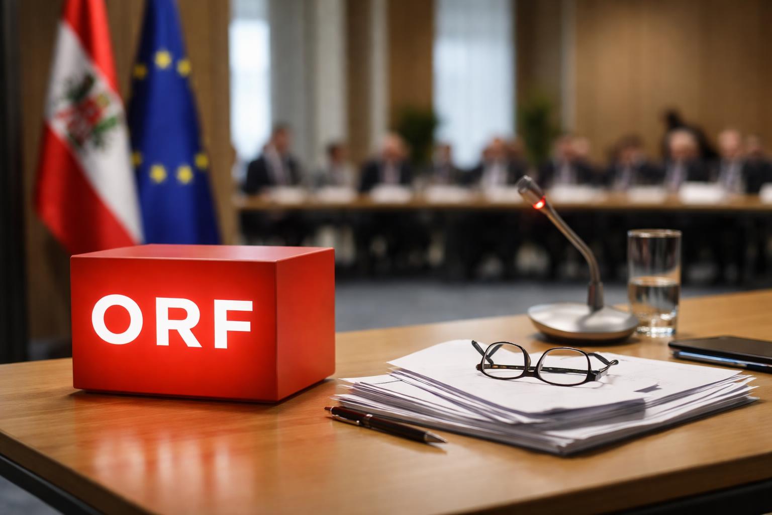Redaktionelle Szene zum Thema „Ingrid Thurnher zur ORF-Generaldirektorin gewählt: Abstimmung inmitten der Krise“