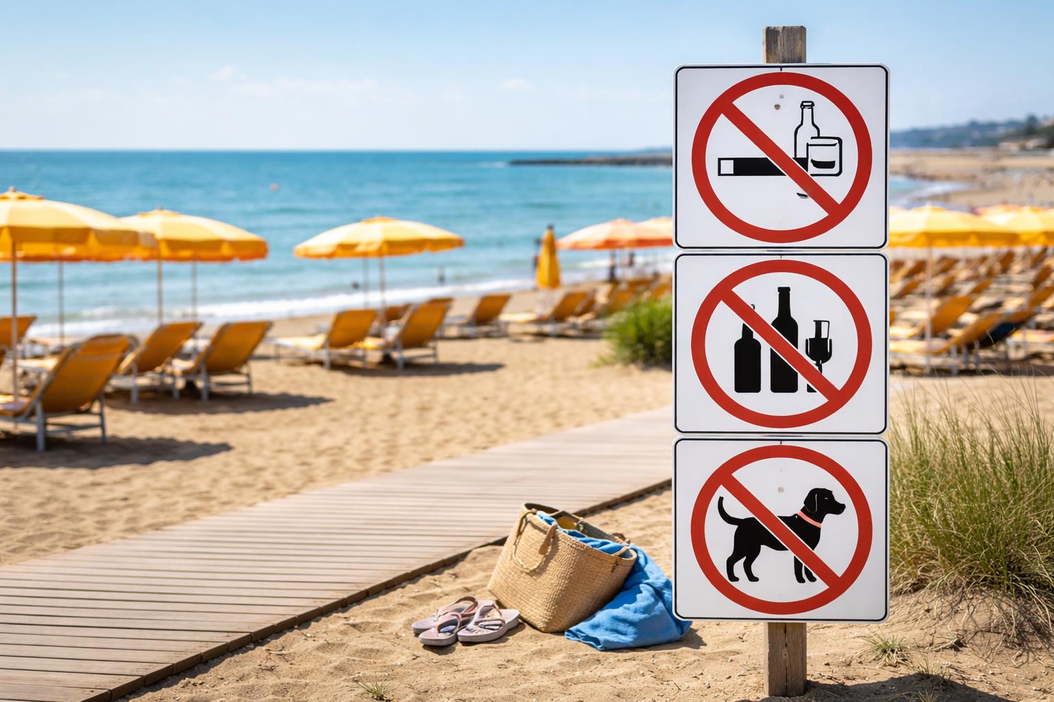 Redaktionelle Szene zum Thema „Jesolo verschärft zum 1. Mai die Regeln am Strand“
