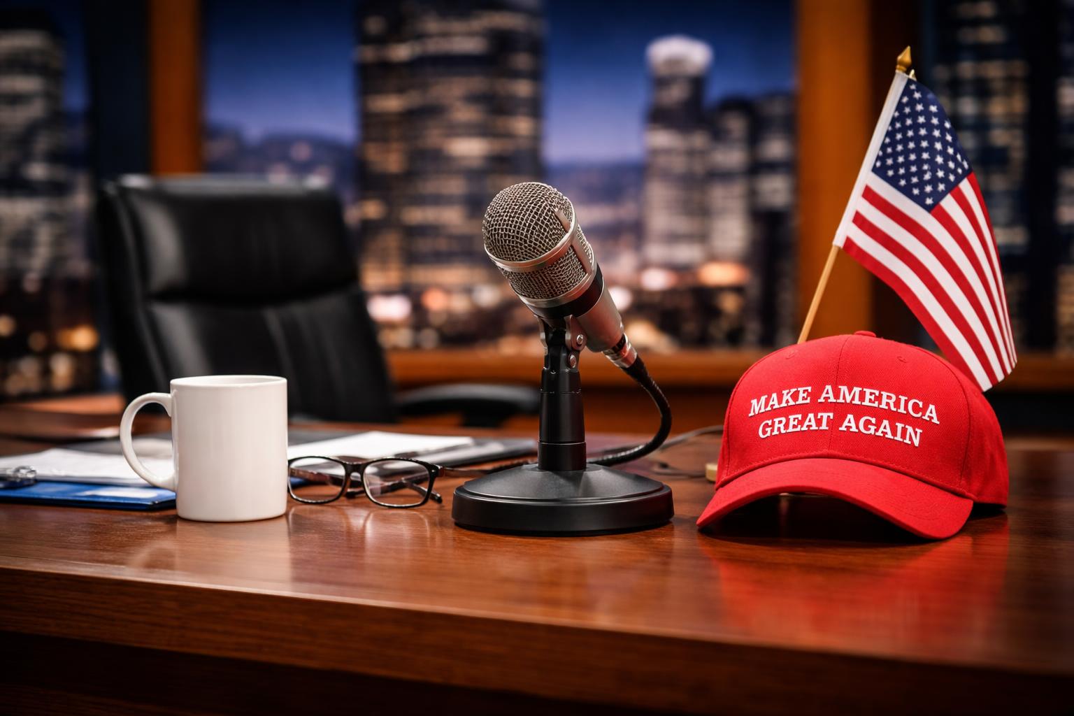Redaktionelle Szene zum Thema „Jimmy Kimmel und Donald Trump: Ein Dauerstreit mit Folgen für die US-Talkshow-Kultur“