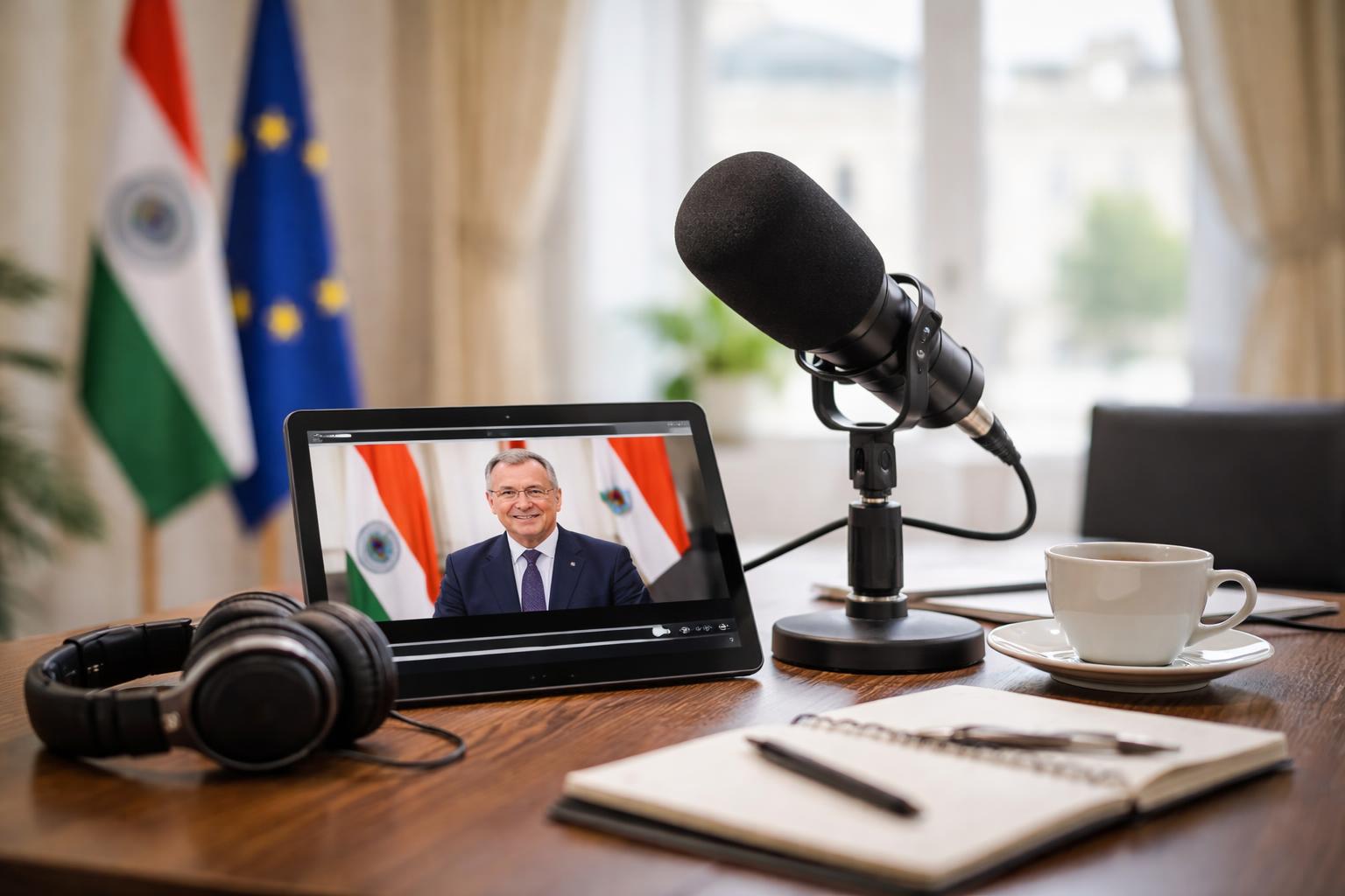 Redaktionelle Szene zum Thema „Kanzler Stocker startet eigenen Podcast über die Indienreise“
