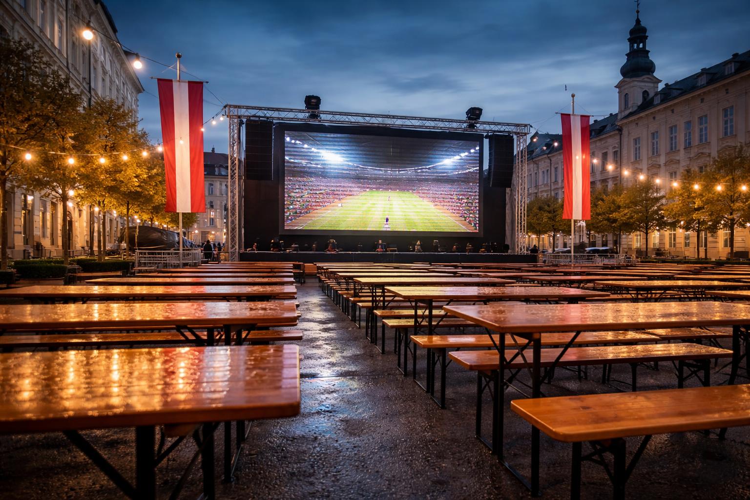 Redaktionelle Szene zum Thema „Klagenfurter Public Viewing soll auch das 4-Uhr-Spiel des ÖFB zeigen“