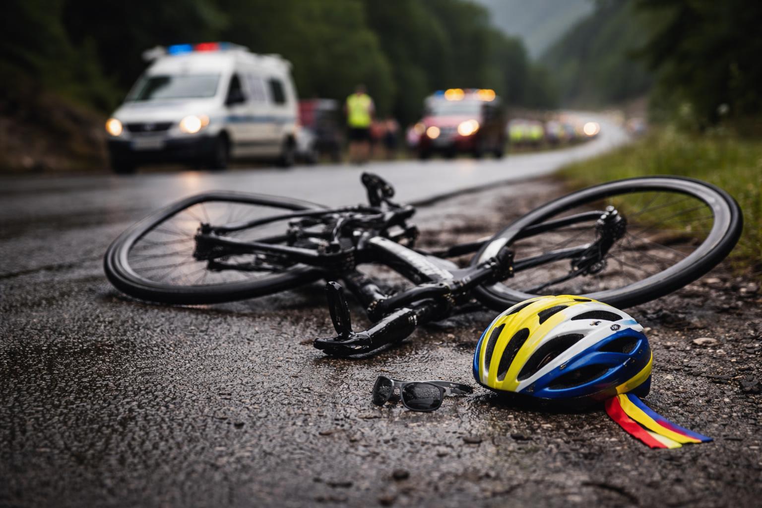 Redaktionelle Szene zum Thema „Kolumbianischer Radprofi Cristian Camilo Muñoz nach Unfall bei der Tour du Jura gestorben“