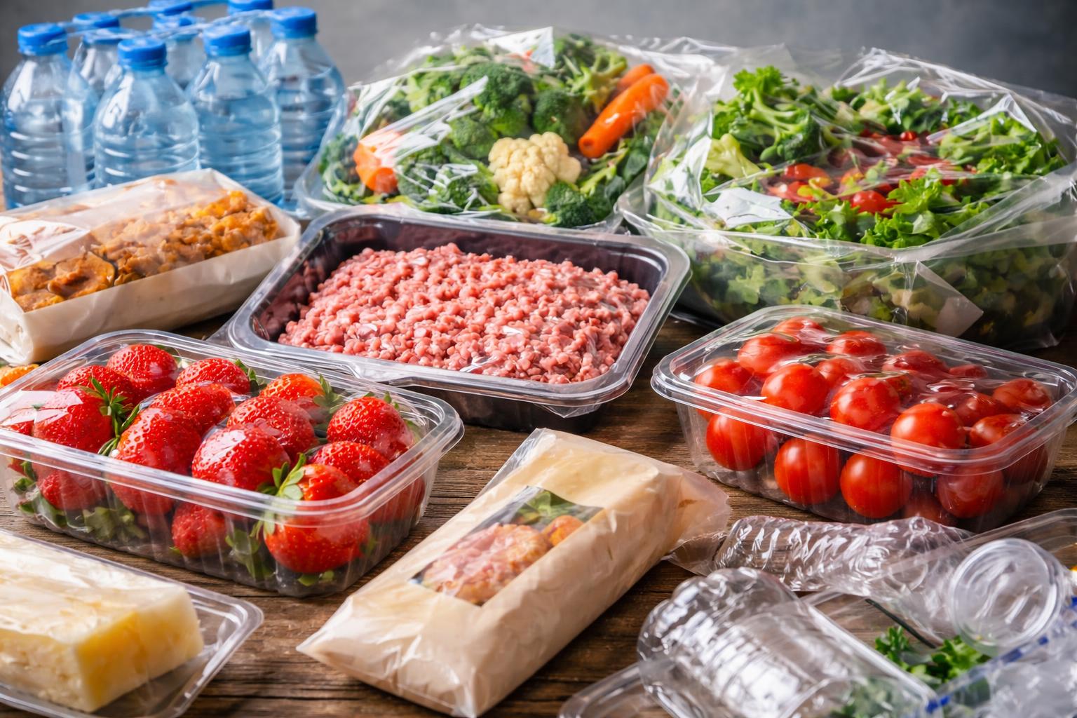 Redaktionelle Szene zum Thema „Lebensmittelverpackungen: Industrie setzt weiter stark auf Plastik“