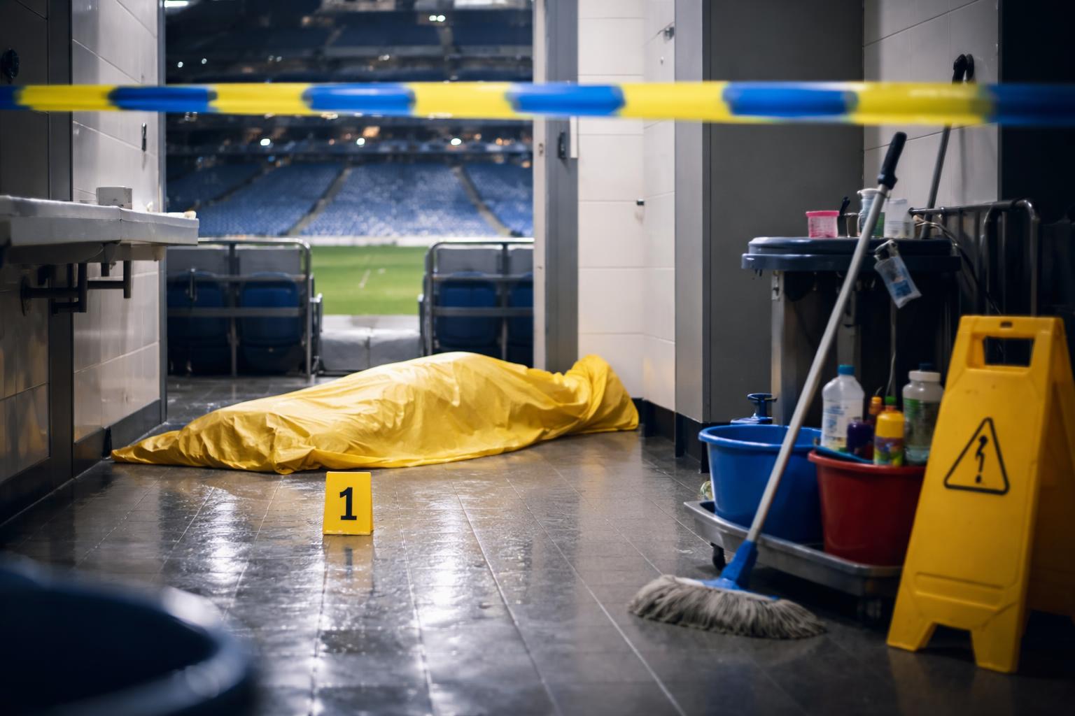 Redaktionelle Szene zum Thema „Leiche in Waschraum der Schalker Arena entdeckt“