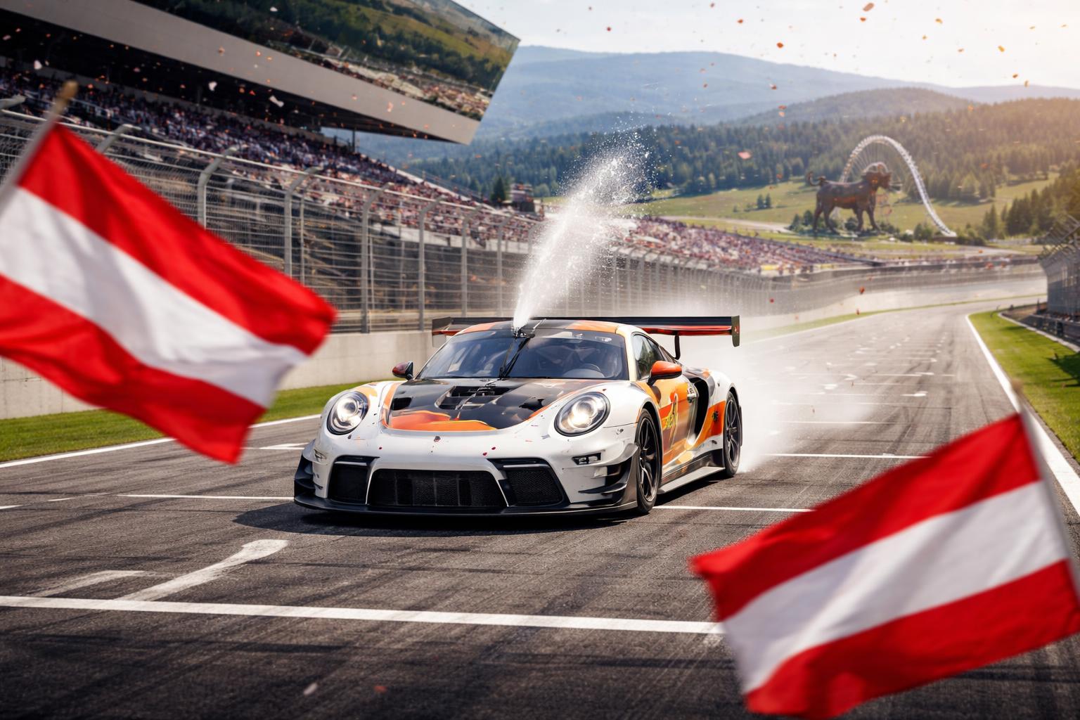 Redaktionelle Szene zum Thema „Leo Pichler gewinnt am Red Bull Ring und feiert ersten Heimsieg für Österreich seit 15 Jahren“