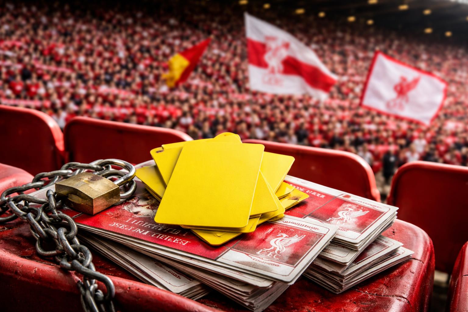 Redaktionelle Szene zum Thema „Liverpool-Fans protestieren gegen Ticketpreiserhöhung und Besitzer John Henry“