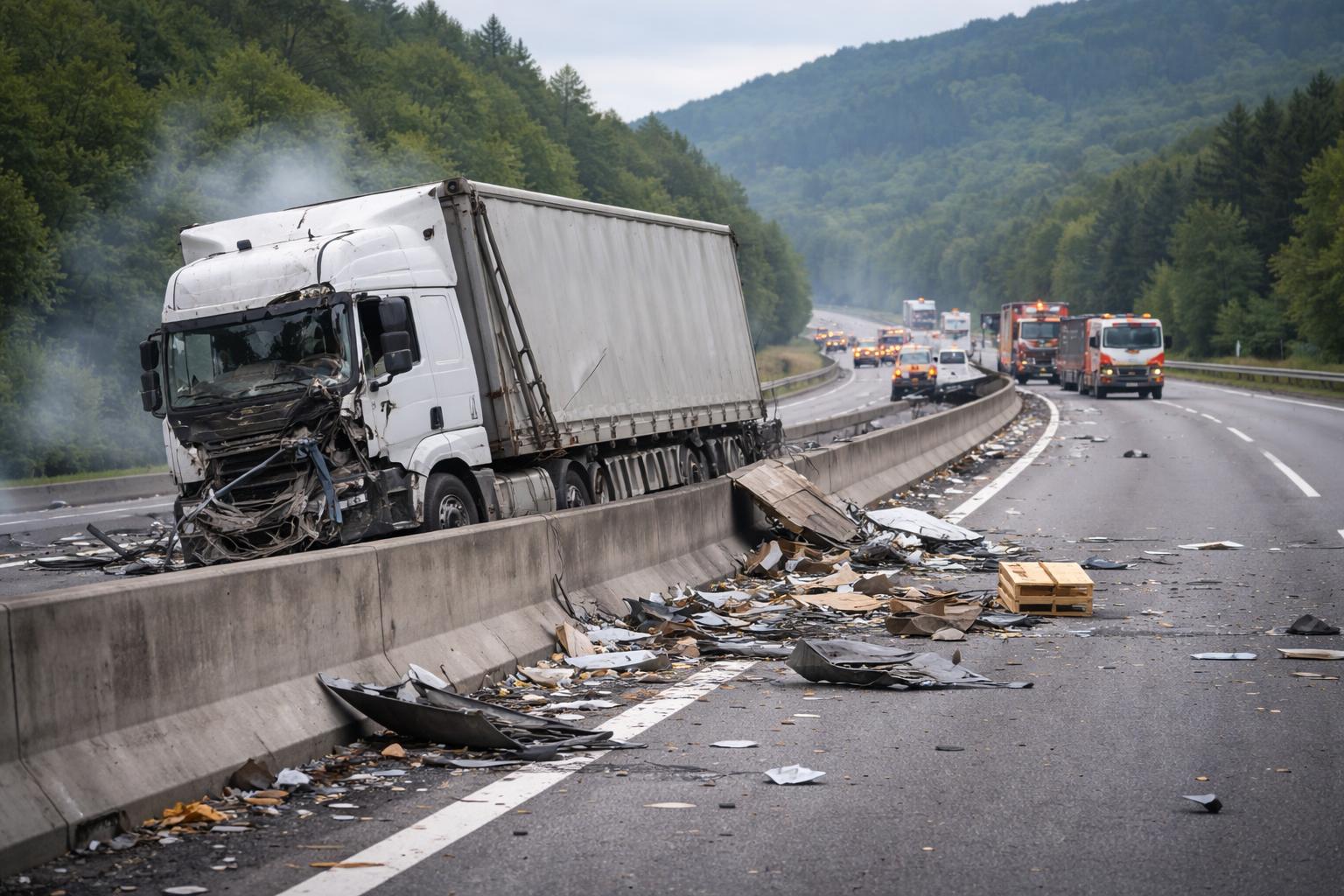 Redaktionelle Szene zum Thema „Lkw-Unfall auf der A2: Dominic Heinzl wird Zeuge auf der Südautobahn“