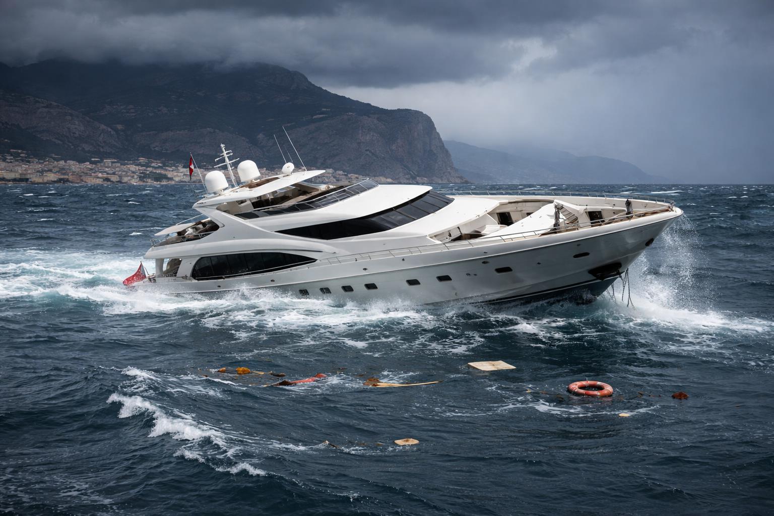Redaktionelle Szene zum Thema „Luxusyacht vor Palermo sinkt nach Sturm – sechs Menschen vermisst“