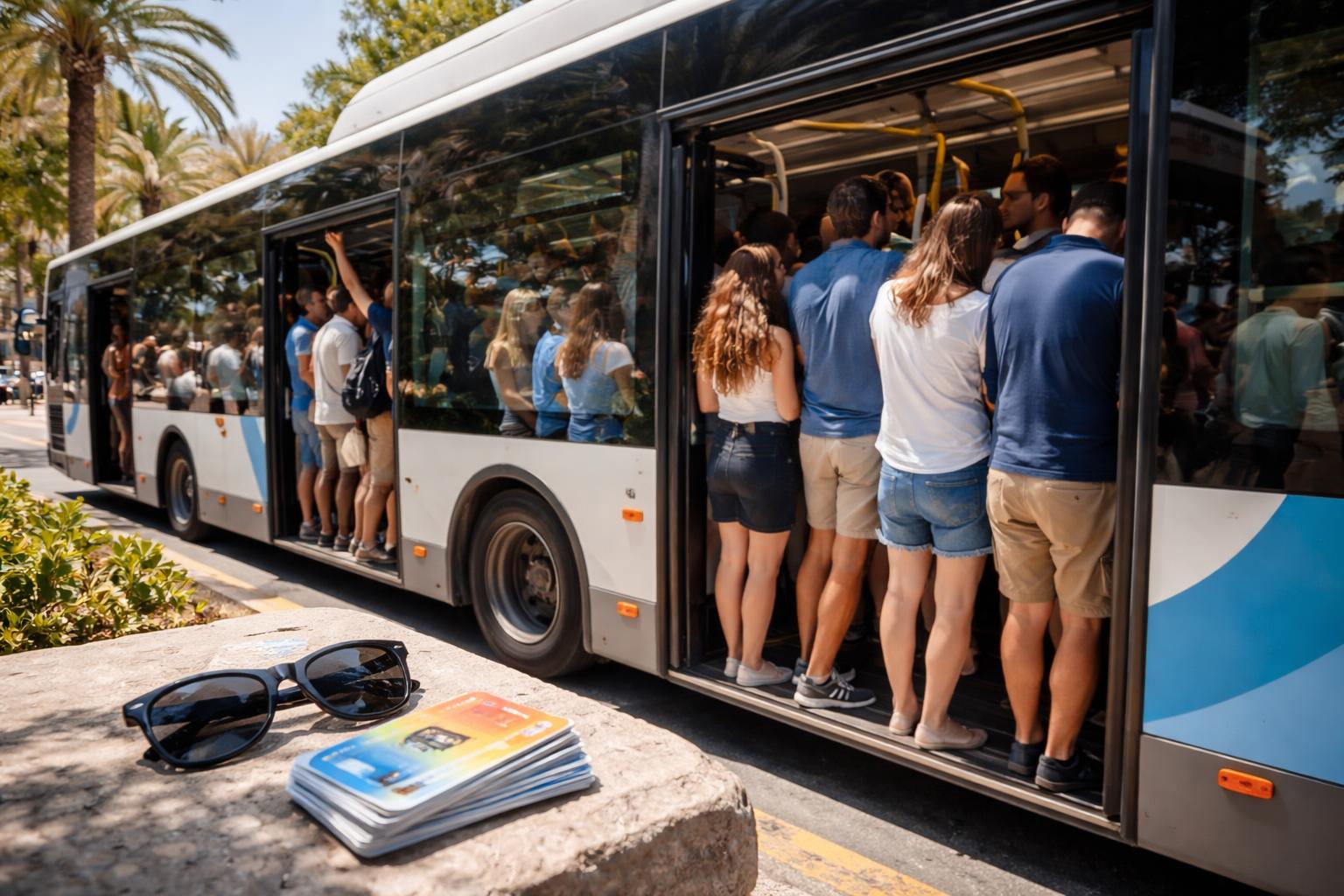 Redaktionelle Szene zum Thema „Mallorca setzt auf Gratis-Öffis – doch die Busse sind voll“