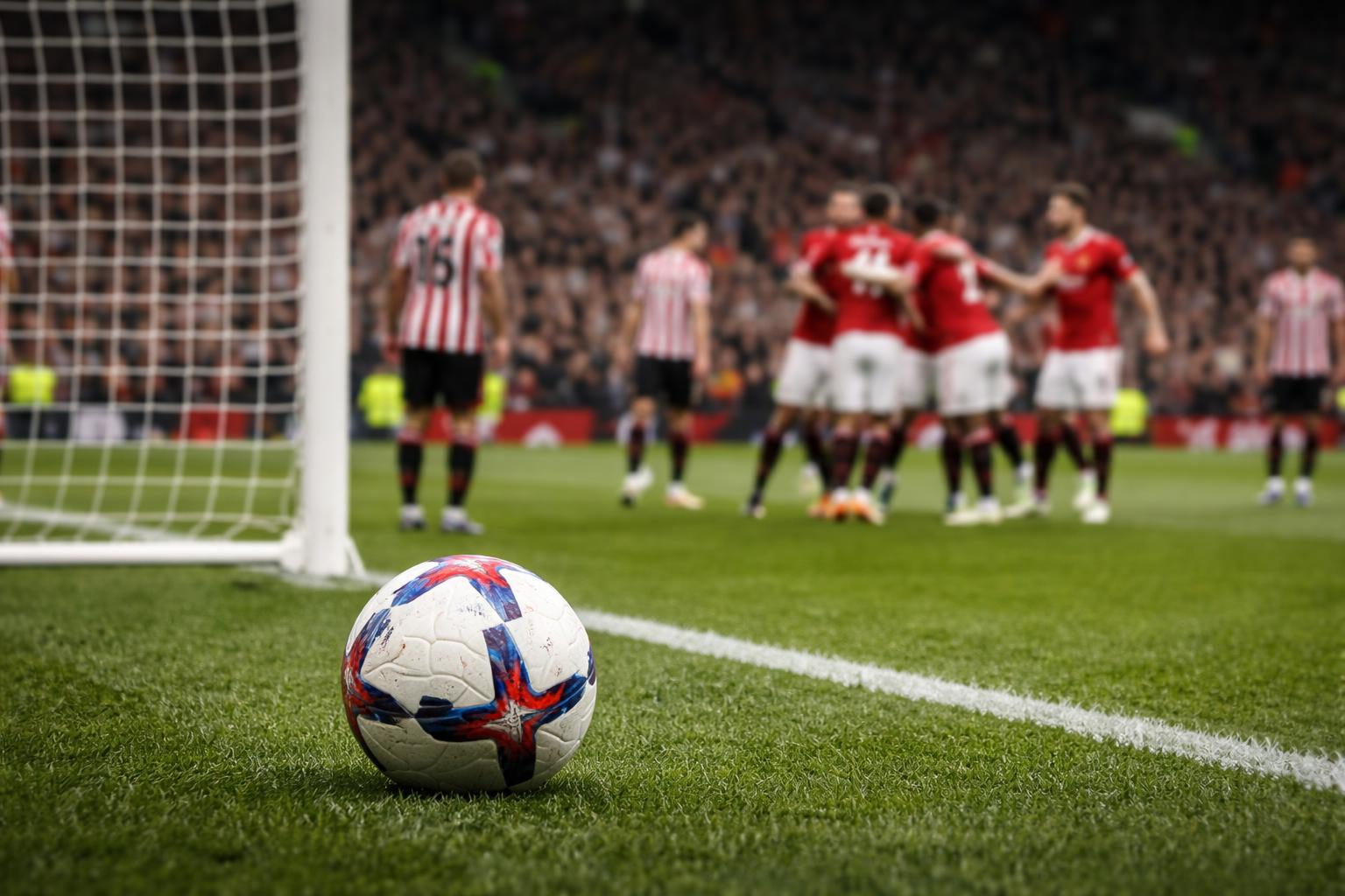 Redaktionelle Szene zum Thema „Manchester United baut Vorsprung auf Platz sechs aus“