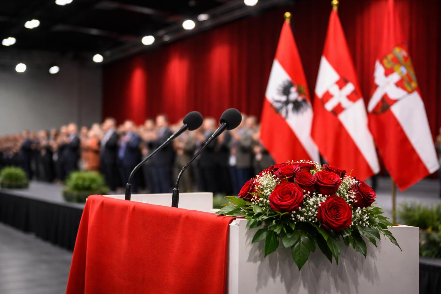Redaktionelle Szene zum Thema „Michael Ludwig bei Wiener SPÖ-Parteitag mit 92,3 Prozent bestätigt“